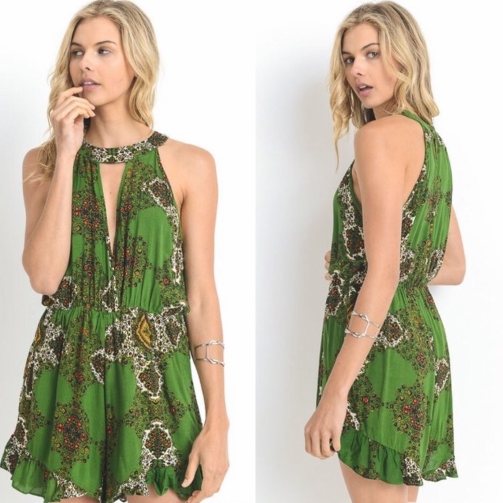 JODIFEL | High Neck Romper | Green | Size M